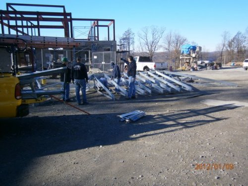 Roof Trusses Being Assembled 