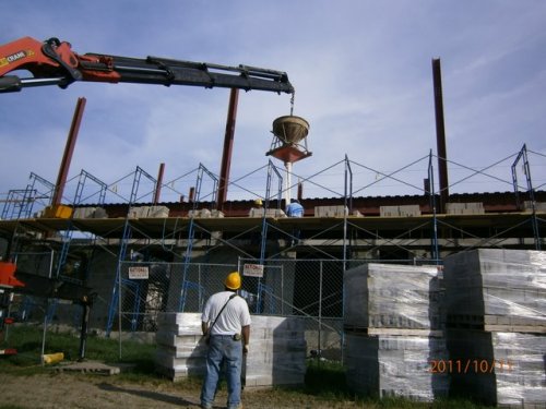  Pouring Grout For The Concrete Columns
